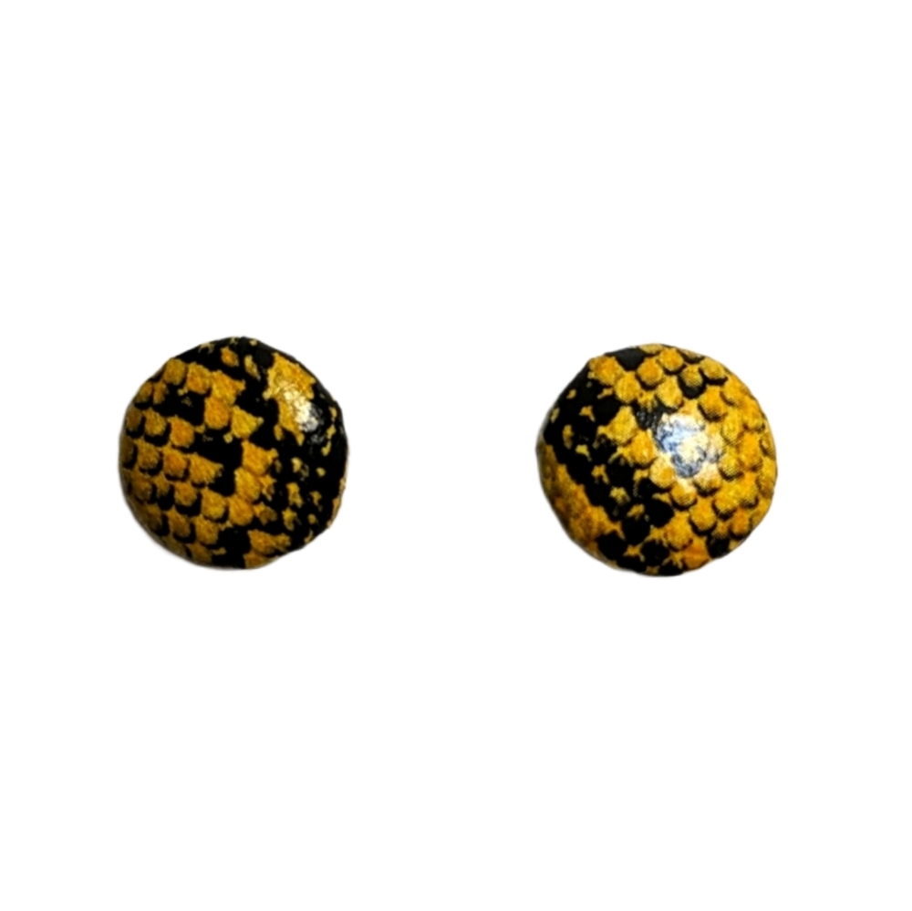 Yellow Snakeskin Studs